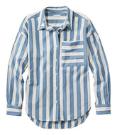 L.L.BeanWomen's Signature Premium Essential Poplin Shirt, Long-Sleeve Novelty Stripe