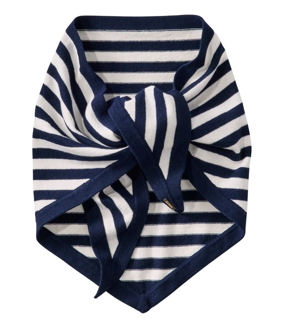 L.L.BeanWomen's Cotton/Cashmere Knit Triangle Scarf, Striped