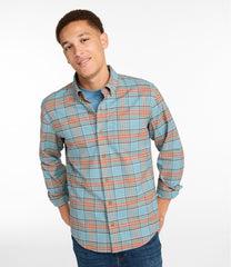 L.L.BeanMen's Sunwashed Oxford Shirt, Slightly Fitted Untucked Fit, Plaid