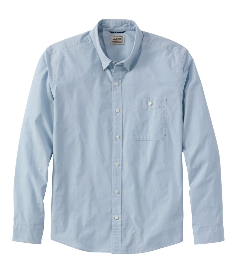 L.L.BeanMen's Comfort Stretch Performance® Chambray Shirt, Long-Sleeve, Slightly Fitted Untucked Fit