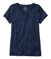 L.L.BeanWomen's Pima Cotton Shaped V-Neck, Short-Sleeve