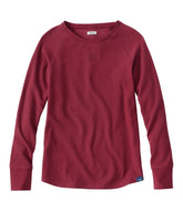 L.L.BeanWomen's Unshrinkable Mini-Waffle Tee, Long-Sleeve Crewneck