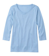 L.L.BeanWomen's Pima Cotton Shaped Tee, Three-Quarter-Sleeve Jewelneck