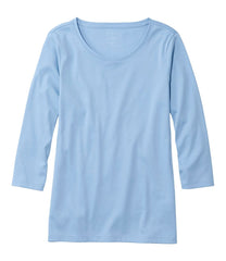 L.L.BeanWomen's Pima Cotton Shaped Tee, Three-Quarter-Sleeve Jewelneck
