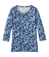 L.L.BeanWomen's Pima Cotton Shaped Jewelneck Tee, Three-Quarter-Sleeve Print