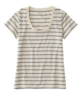 L.L.BeanWomen's Soft Stretch Supima-Blend Tee, Scoopneck Short-Sleeve Stripe