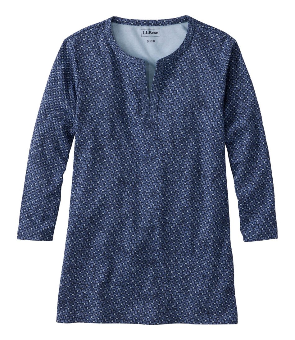 L.L.BeanWomen's Tee, Three-Quarter-Sleeve Splitneck Tunic Print