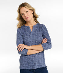 L.L.BeanWomen's Tee, Three-Quarter-Sleeve Splitneck Tunic Print