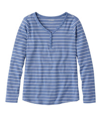L.L.BeanWomen's V-Neck Henley, Long-Sleeve Stripe