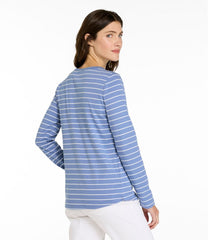 L.L.BeanWomen's V-Neck Henley, Long-Sleeve Stripe