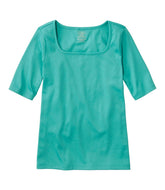L.L.BeanWomen's Pima Cotton Tee, Soft Squareneck Elbow-Sleeve