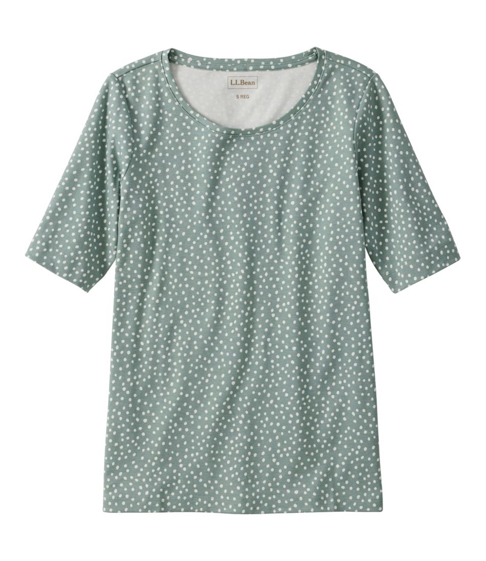 L.L.BeanWomen's Jewelneck Tee, Elbow-Sleeve Print