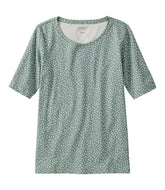 L.L.BeanWomen's Jewelneck Tee, Elbow-Sleeve Print