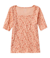 L.L.BeanWomen's Pima Cotton Tee, Soft Squareneck Elbow-Sleeve