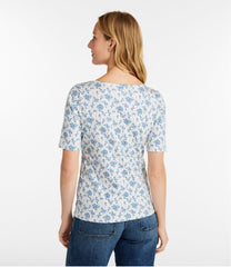 L.L.BeanWomen's Pima Cotton Tee, Soft Squareneck Elbow-Sleeve
