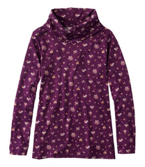 L.L.BeanWomen's Pima Cotton Tee, Long-Sleeve Cowlneck Print