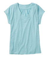 L.L.BeanWomen's Organic Cotton Tee, V-Neck Cap-Sleeve