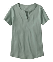 L.L.BeanWomen's Tee, Short-Sleeve Notch-Neck