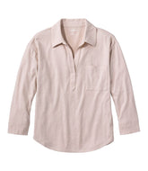 L.L.BeanWomen's Linen/Cotton Tee, Three-Quarter-Sleeve Splitneck Polo