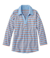 L.L.BeanWomen's Heritage Mariner Top, Splitneck Polo Three-Quarter-Sleeve Stripe