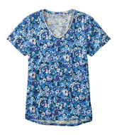 L.L.BeanWomen's Organic Cotton Tee, V-Neck Short-Sleeve Print
