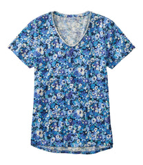 L.L.BeanWomen's Organic Cotton Tee, V-Neck Short-Sleeve Print
