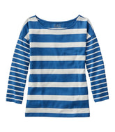 L.L.BeanWomen's Heritage Mariner Top, Boatneck Three-Quarter-Sleeve Blocked Stripe