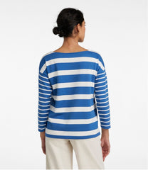 L.L.BeanWomen's Heritage Mariner Top, Boatneck Three-Quarter-Sleeve Blocked Stripe