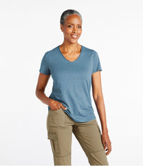 L.L.BeanWomen's Organic Cotton Tee, V-Neck Short-Sleeve