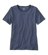 L.L.BeanWomen's Pima Cotton Tee, Short-Sleeve Crewneck Stripe
