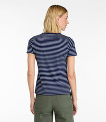 L.L.BeanWomen's Pima Cotton Tee, Short-Sleeve Crewneck Stripe