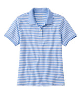 L.L.BeanWomen's Premium Double L Polo, Short-Sleeve Relaxed Fit Stripe