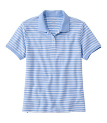 L.L.BeanWomen's Premium Double L Polo, Short-Sleeve Relaxed Fit Stripe