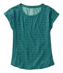 L.L.BeanWomen's Streamside Tee, Short-Sleeve Ruched Crew Print