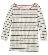 L.L.BeanWomen's Soft Stretch Supima-Blend Tee, Three-Quarter-Sleeve Boatneck Stripe
