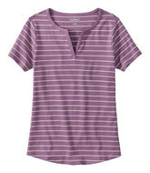 L.L.BeanWomen's Tee, Short-Sleeve Notch-Neck Stripe