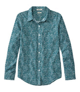 L.L.BeanWomen's Wrinkle-Free Pinpoint Oxford Shirt, Relaxed Fit Long-Sleeve Print