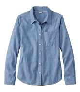 L.L.BeanWomen's Essential Cotton Shirt, Chambray Long Sleeve