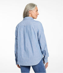 L.L.BeanWomen's Essential Cotton Shirt, Chambray Long Sleeve