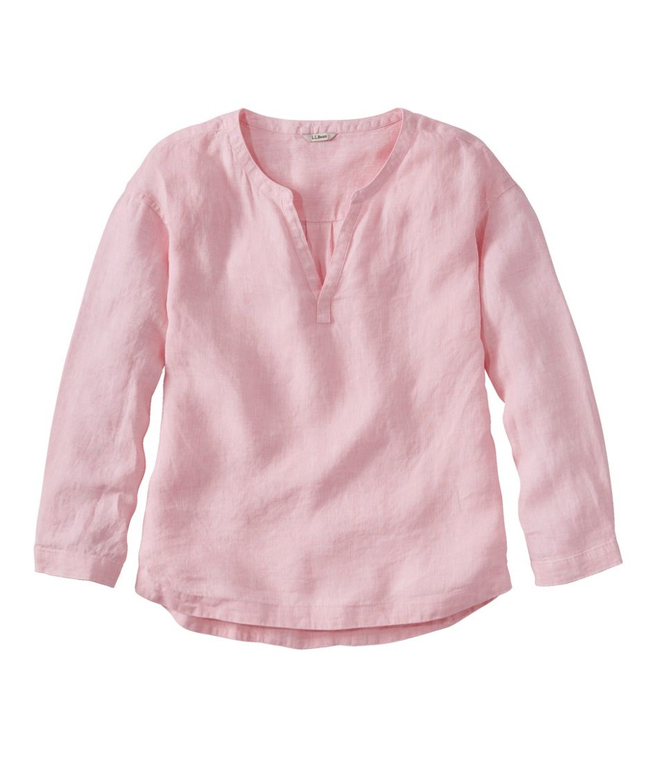 L.L.BeanWomen's Premium Washable Linen Shirt, Splitneck
