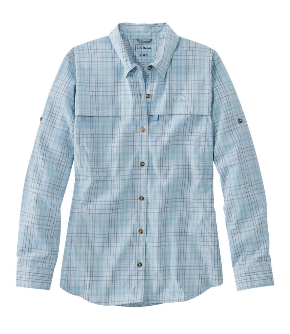 L.L.BeanWomen's Tropicwear Shirt, Plaid Long-Sleeve
