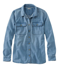 L.L.BeanWomen's L.L. Bean Heritage Washed Denim Shirt, Long-Sleeve