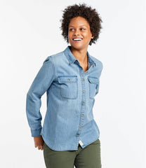 L.L.BeanWomen's L.L. Bean Heritage Washed Denim Shirt, Long-Sleeve