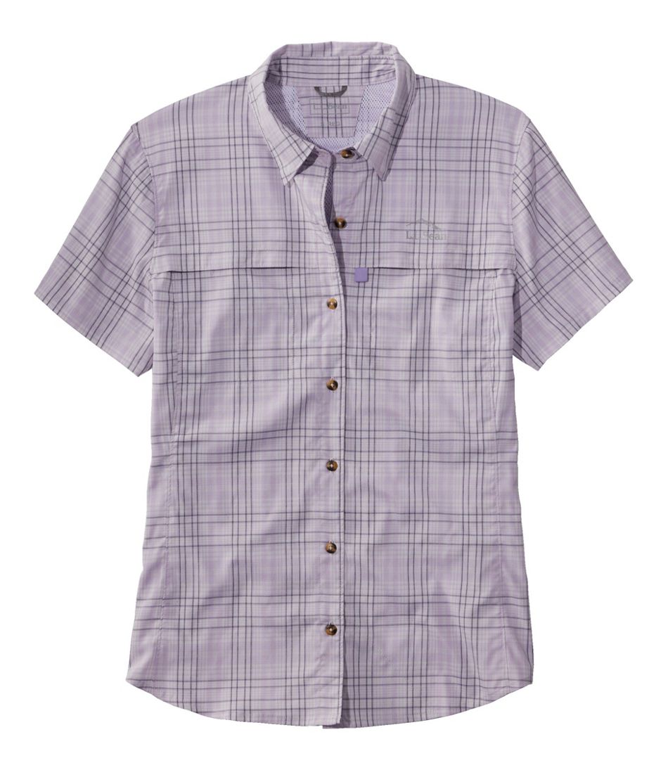 L.L.BeanWomen's Tropicwear Shirt, Plaid Short-Sleeve