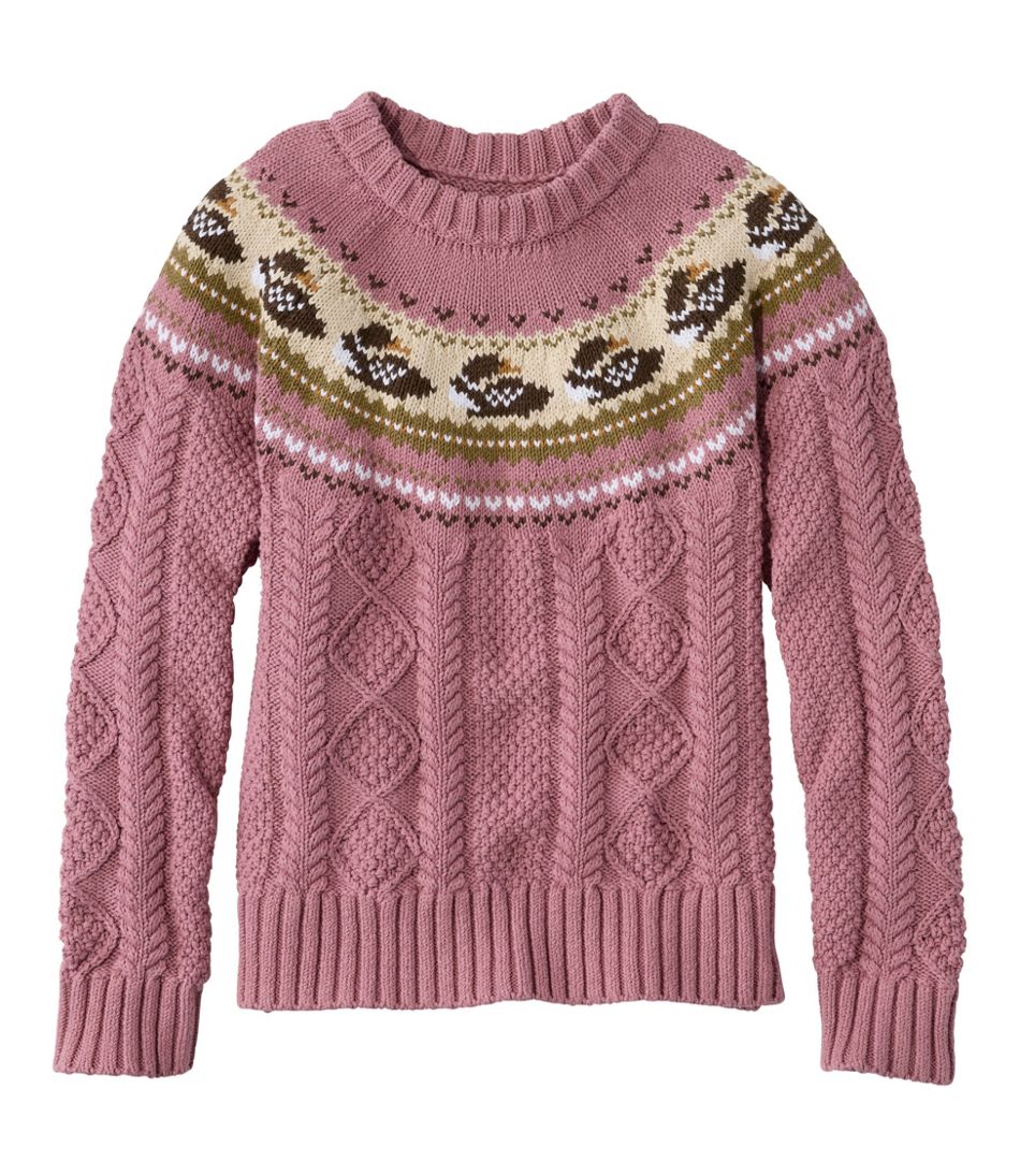 L.L.BeanWomen's Signature Cotton Fisherman Sweater, Crewneck Novelty