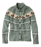 L.L.BeanWomen's Signature Cotton Fisherman Sweater, Short Cardigan Fair Isle