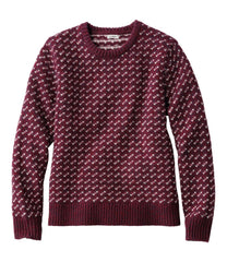 L.L.BeanWomen's Bean's Classic Ragg Wool Sweater, Crewneck Bird's-Eye
