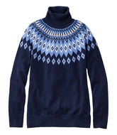 L.L.BeanWomen's Cotton/Cashmere Sweater, Turtleneck Fair Isle