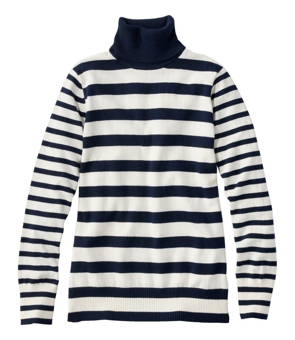 L.L.BeanWomen's Cotton/Cashmere Sweater, Turtleneck Stripe