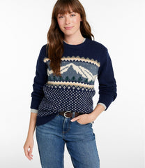 L.L.BeanWomen's Bean's Classic Ragg Wool Crewneck Intarsia Sweater